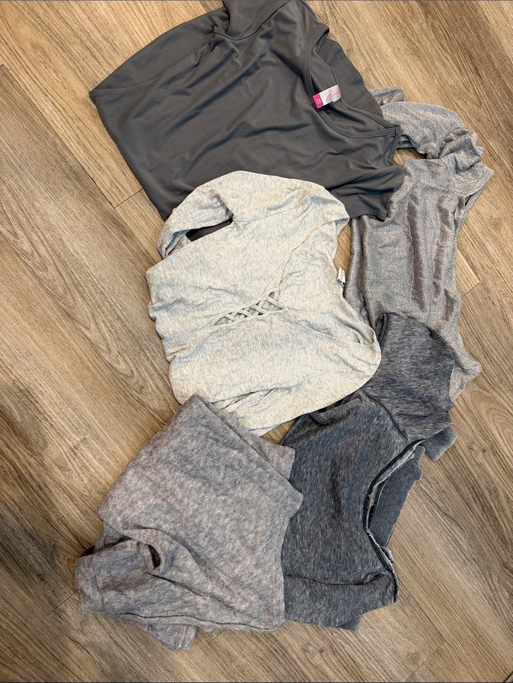 Assorted gray tops, one basic gray dress-5 for 1 price